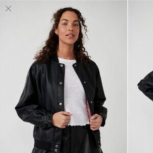 We The Free Black Vegan Leather Jacket